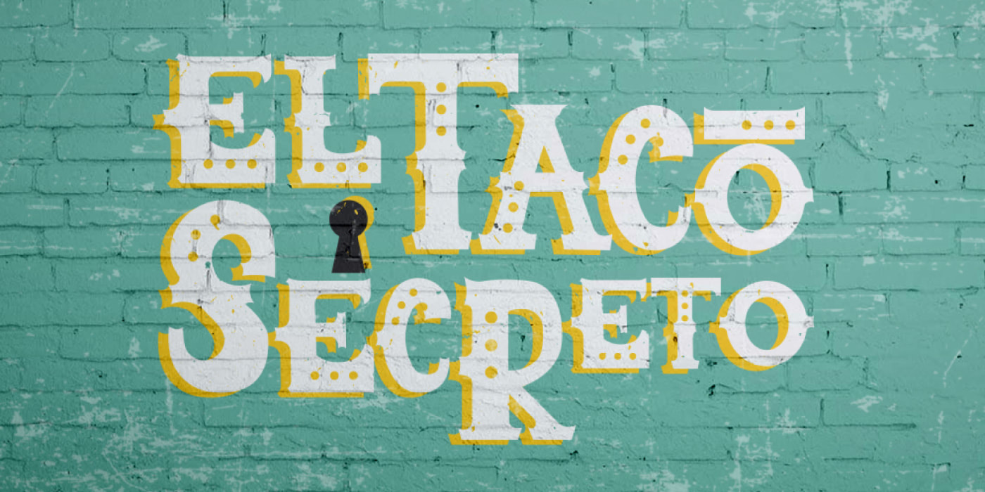 El Taco Secreto Logo on wall