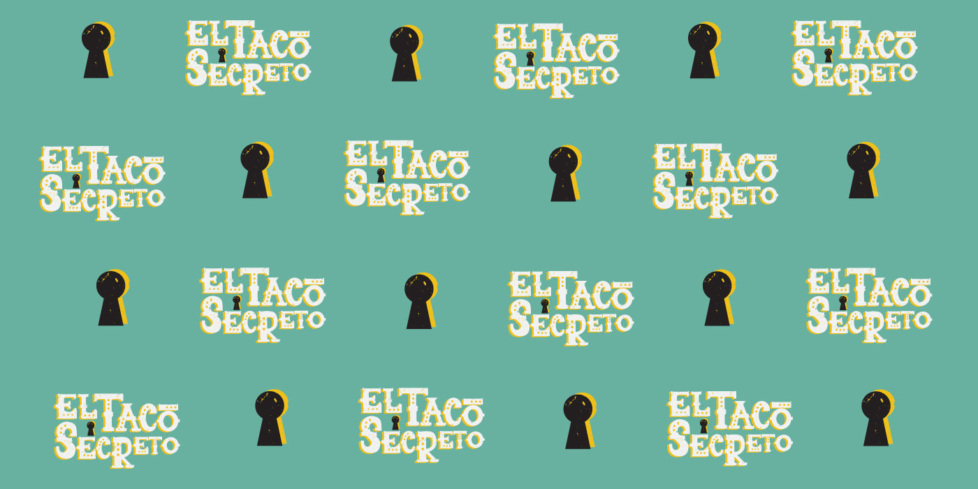 El Taco Secreto Logo and key hole pattern